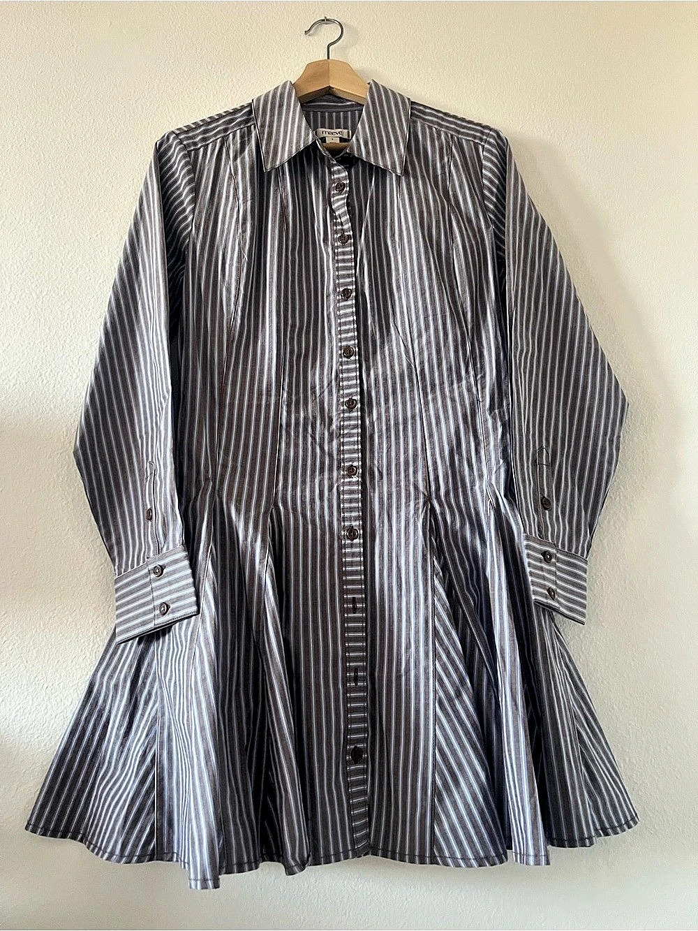 Maeve Button-Front Mini Dress Striped Button-Front Dress in Blue & White Size